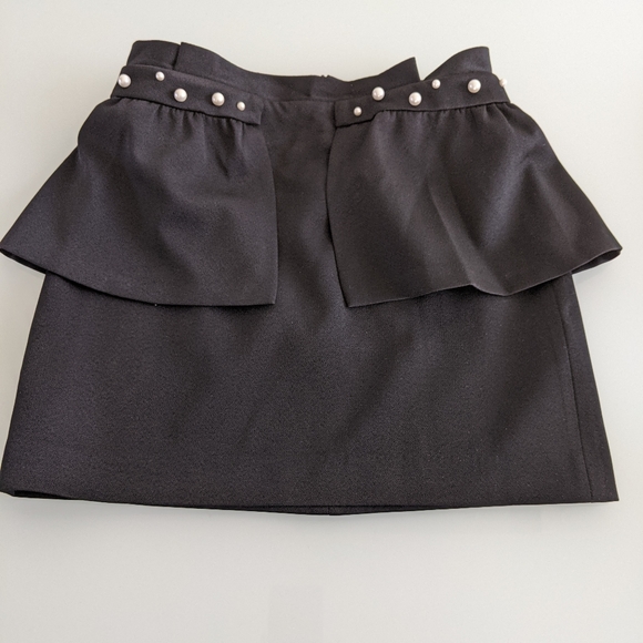 Zara peplum basic skirt black , pearls - Picture 2 of 10